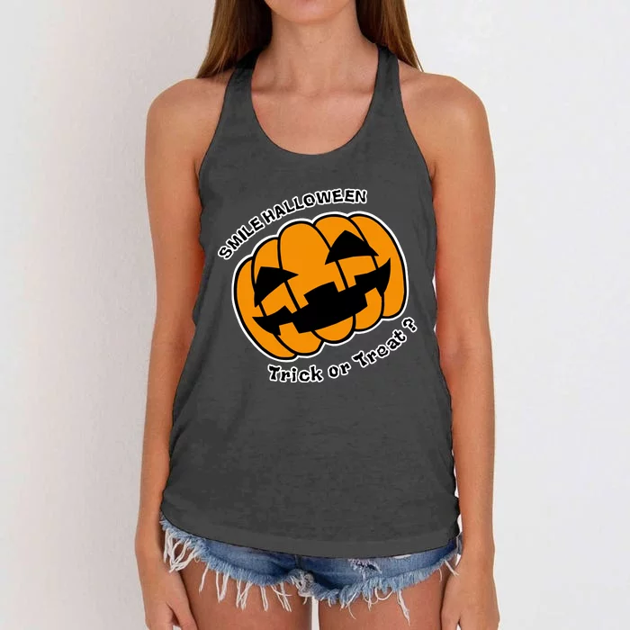 Smile Halloween Women's Knotted Racerback Tank