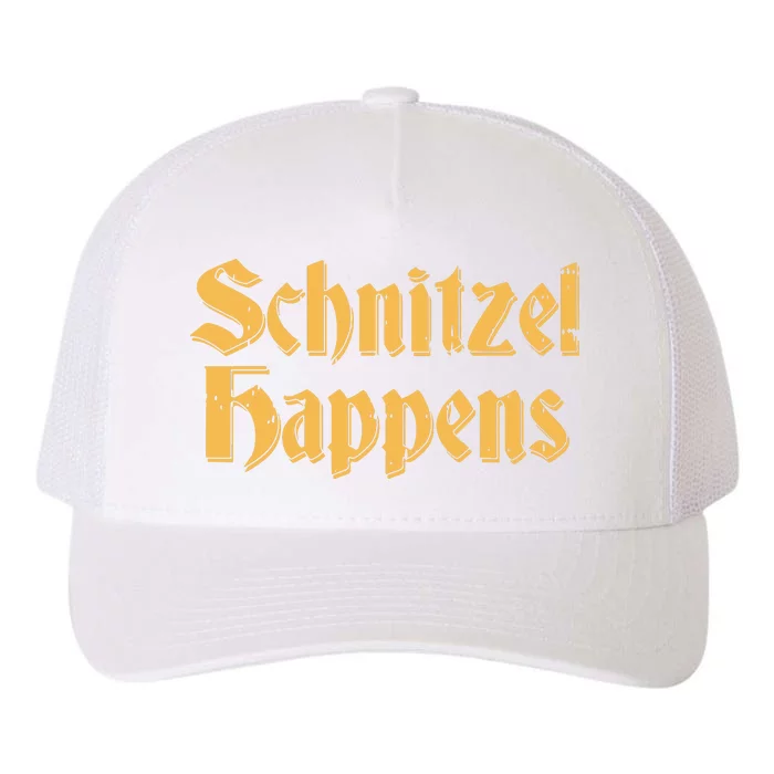 Schnitzel Happens Shirts Funny Vintage Oktoberfest German Yupoong Adult 5-Panel Trucker Hat