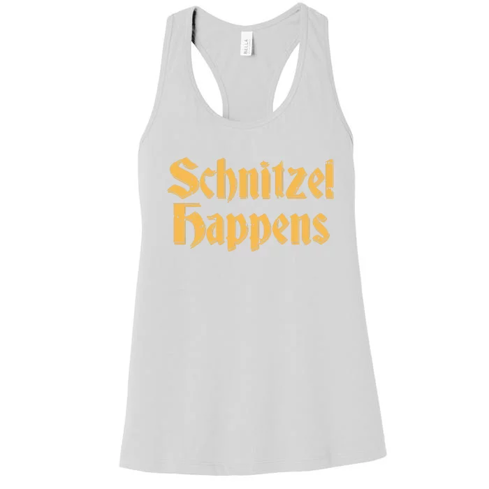 Schnitzel Happens Shirts Funny Vintage Oktoberfest German Women's Racerback Tank