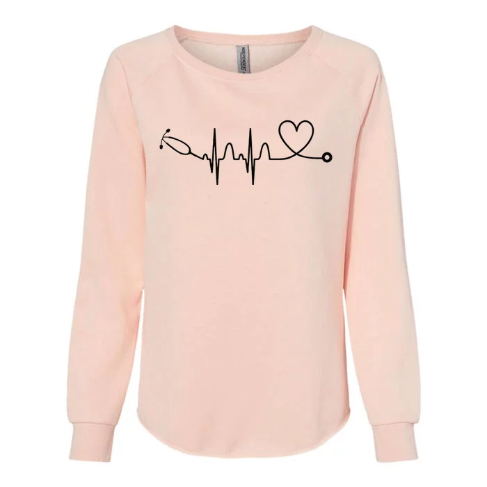 Stethoscope Heartbeat Stethoscope Gift For Doctor & Nurse Womens California Wash Sweatshirt