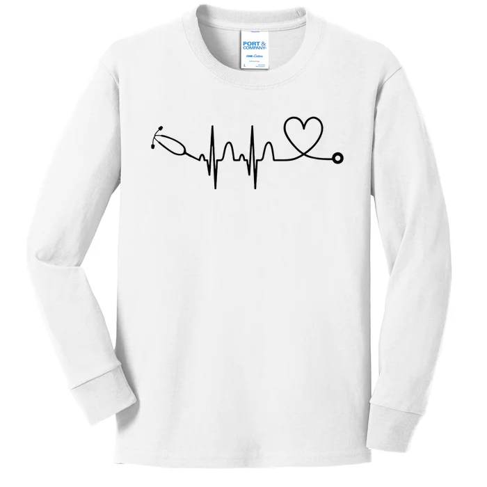 Stethoscope Heartbeat Stethoscope Gift For Doctor & Nurse Kids Long Sleeve Shirt