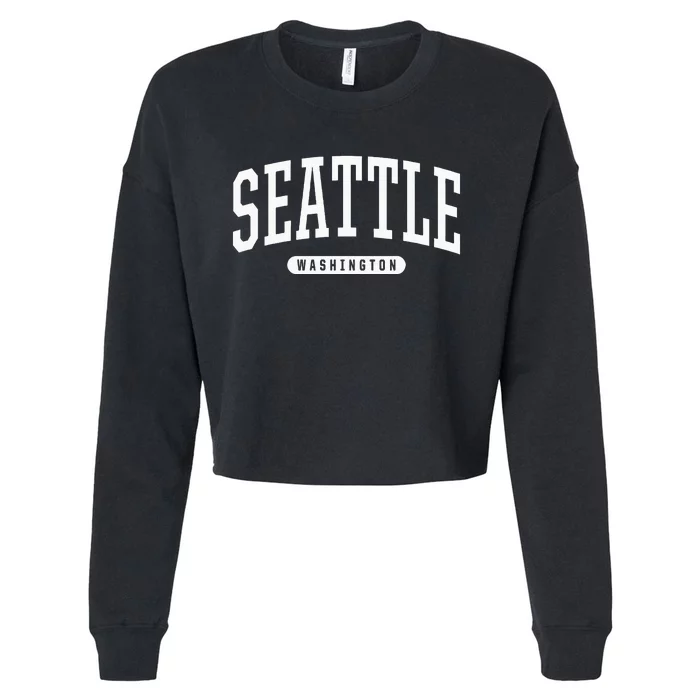 Seattle Hoodie Swea College University Style USA Cropped Pullover Crew