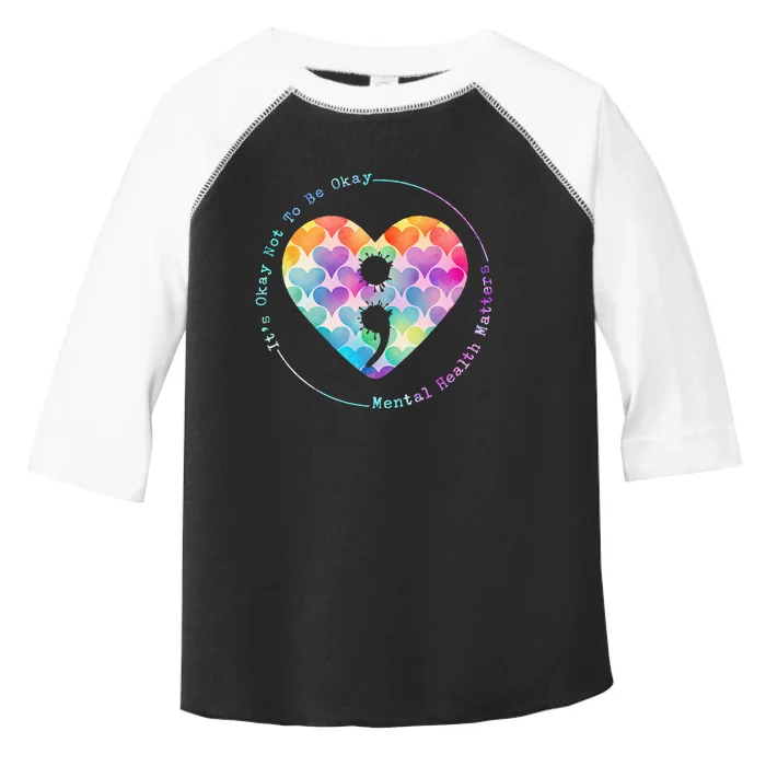 Semicolon Heart Suicide Prevention Mental Health Awareness Toddler Fine Jersey T-Shirt