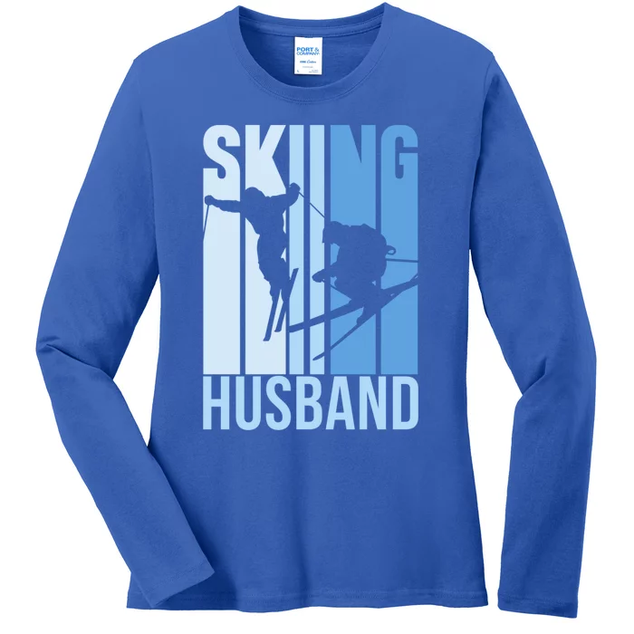 Skiing Husband Ski Skier Skiers Hobby Great Gift Ladies Long Sleeve Shirt