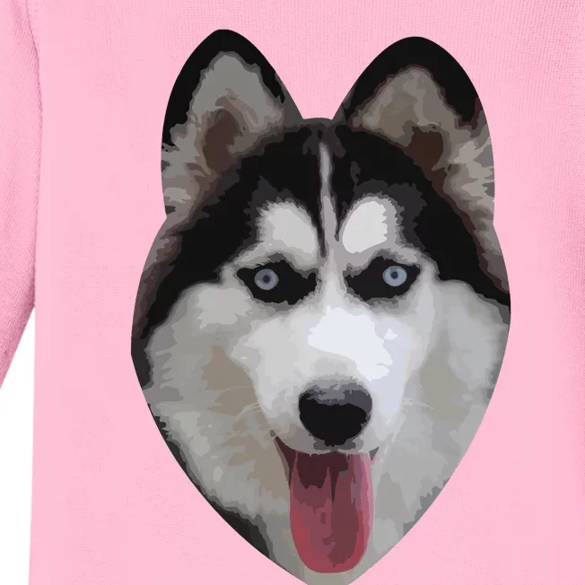 Siberian Husky Baby Long Sleeve Bodysuit