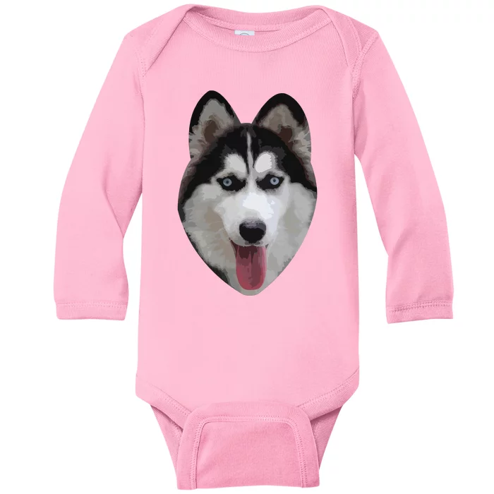 Siberian Husky Baby Long Sleeve Bodysuit