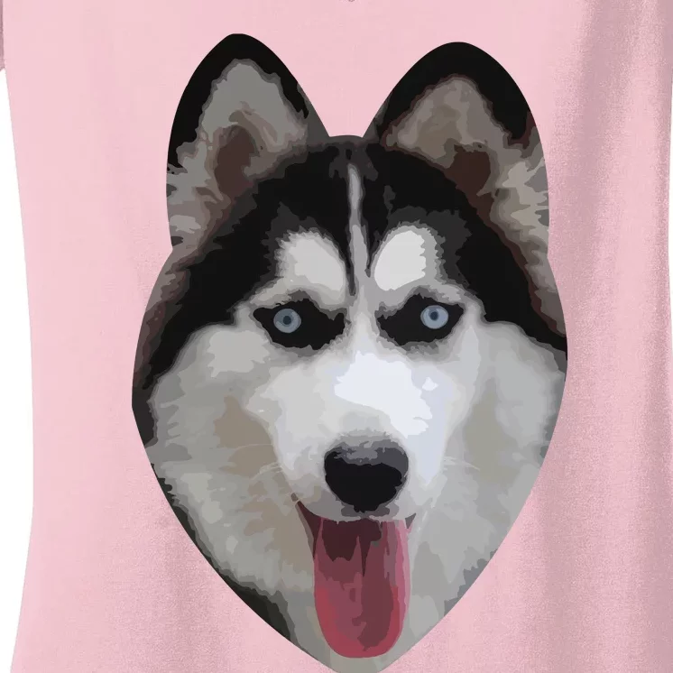 Siberian Husky Women's V-Neck T-Shirt