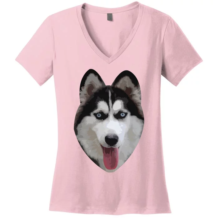 Siberian Husky Women's V-Neck T-Shirt