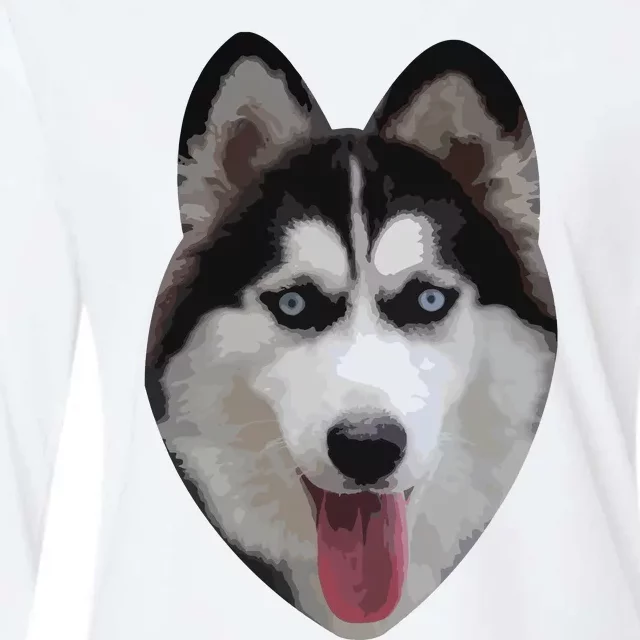 Siberian Husky Womens Cotton Relaxed Long Sleeve T-Shirt