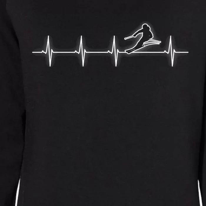 Skiing Heartbeat Skier Funny Gift Cute Gift Womens California Wash Sweatshirt