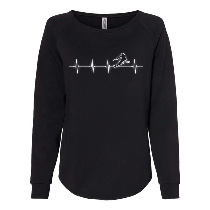 Skiing Heartbeat Skier Funny Gift Cute Gift Womens California Wash Sweatshirt