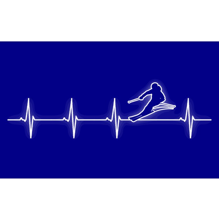 Skiing Heartbeat Skier Funny Gift Cute Gift Bumper Sticker