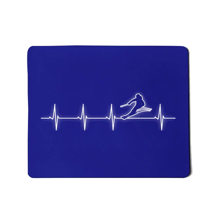 Skiing Heartbeat Skier Funny Gift Cute Gift Mousepad