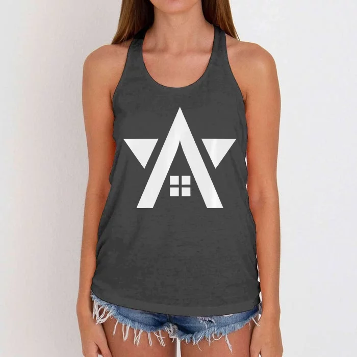 Stellar Housing Solutions Flying A Monochrome Light Women's Knotted Racerback Tank