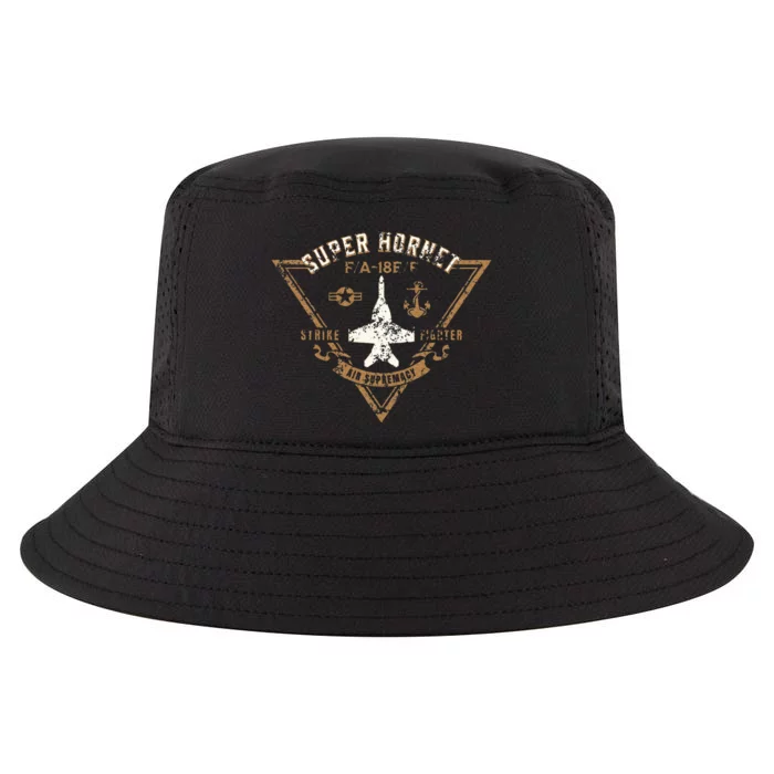 Super Hornet Strike Fighter Jet Distressed Design Cool Comfort Performance Bucket Hat