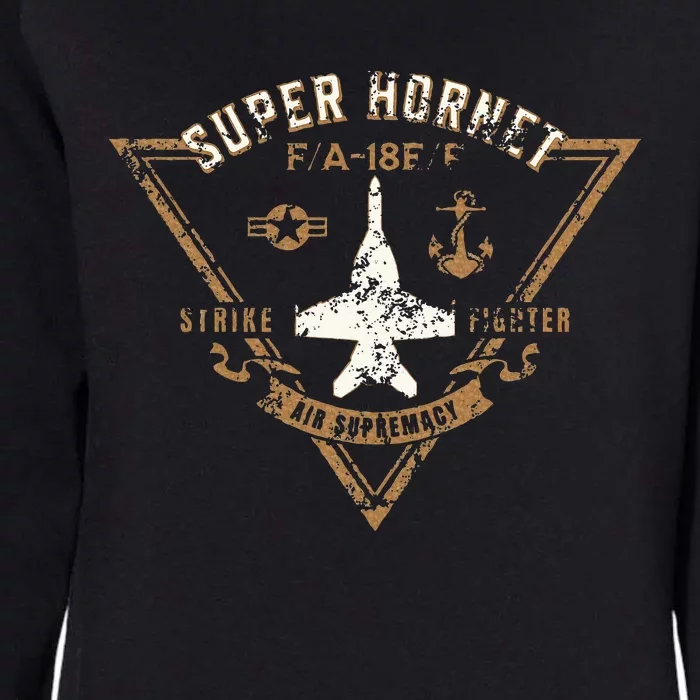 Super Hornet Strike Fighter Jet Distressed Design Womens California Wash Sweatshirt