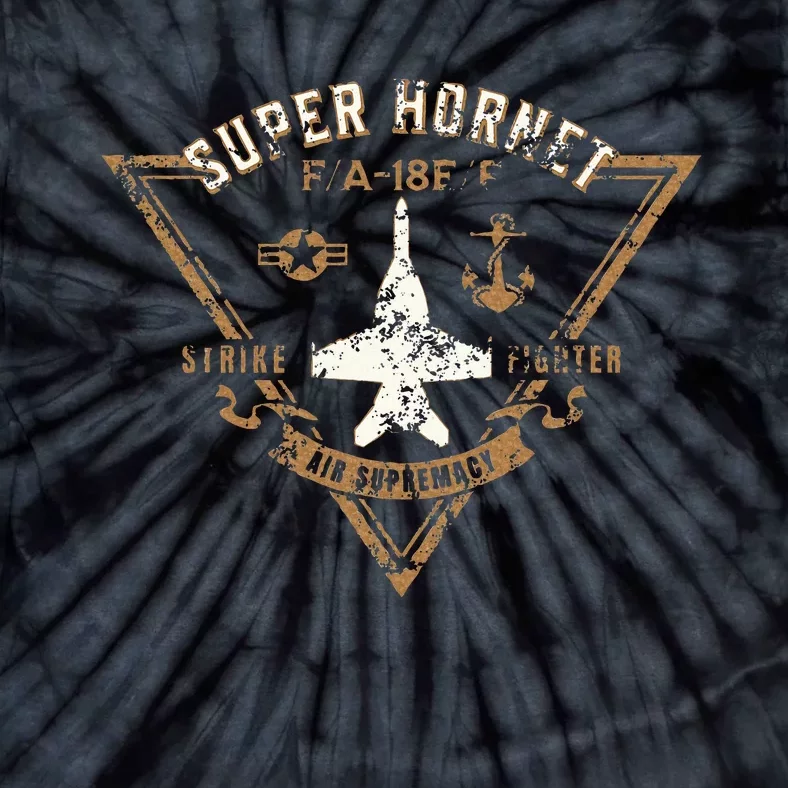 Super Hornet Strike Fighter Jet Distressed Design Tie-Dye T-Shirt