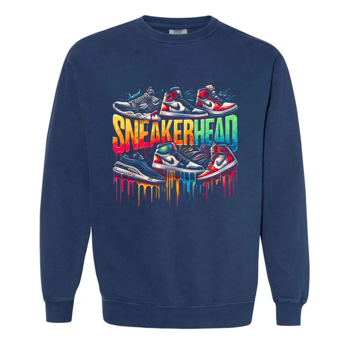 Sneaker Head Streetwear Style Garment-Dyed Sweatshirt