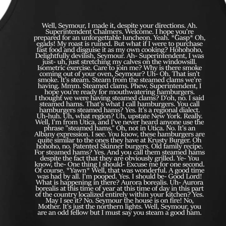 Steamed Hams Script Funny Text Performance Tank