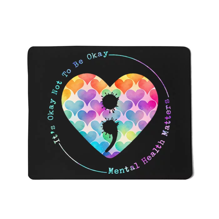 Semicolon Heart Suicide Prevention Mental Health Awareness Mousepad