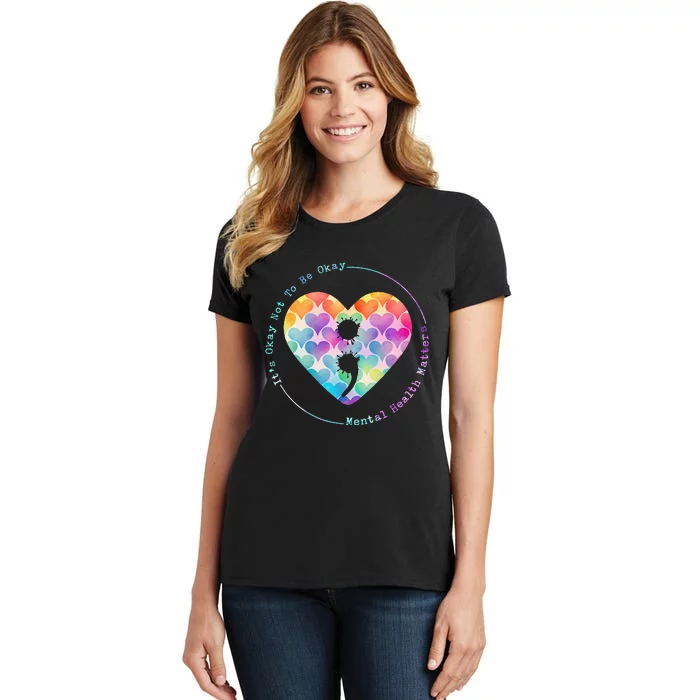 Semicolon Heart Suicide Prevention Mental Health Awareness Women's T-Shirt