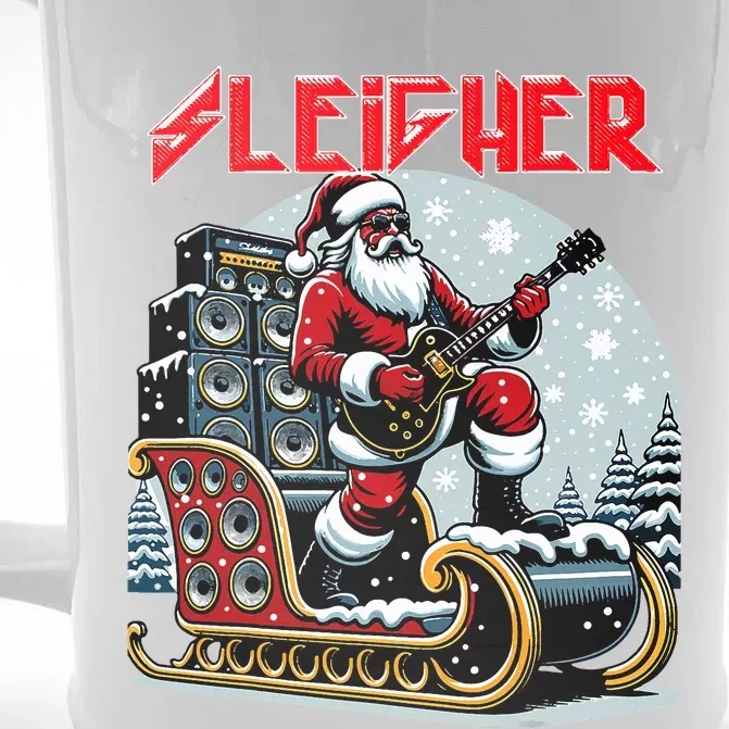 Sleigher Hail Santa Heavy Metal Christmas Rock Xmas Art Front & Back Beer Stein