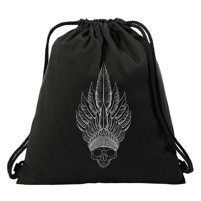 Skull Headdress Drawstring Bag