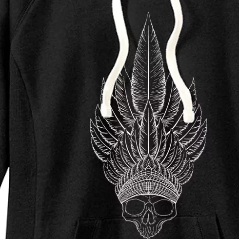 Skull Headdress Women's Fleece Hoodie