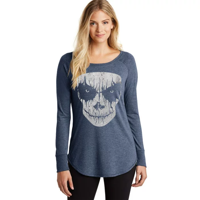 Scary Halloween Skull Mask Halloween Gift Women's Perfect Tri Tunic Long Sleeve Shirt