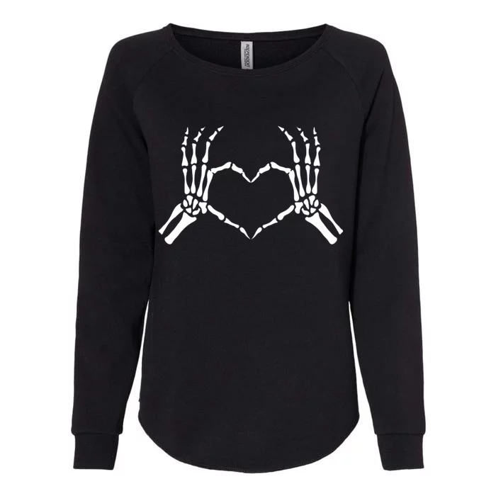 Skeletons Hands Shaped Heart Halloween Womens California Wash Sweatshirt