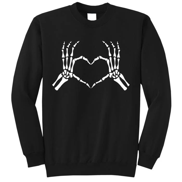 Skeletons Hands Shaped Heart Halloween Tall Sweatshirt