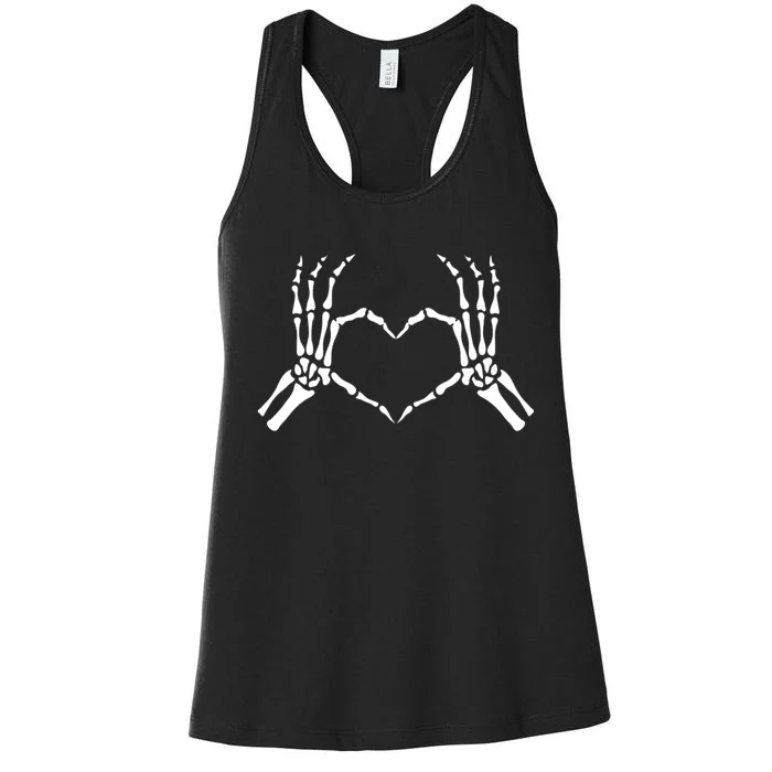 Skeletons Hands Shaped Heart Halloween Women's Racerback Tank