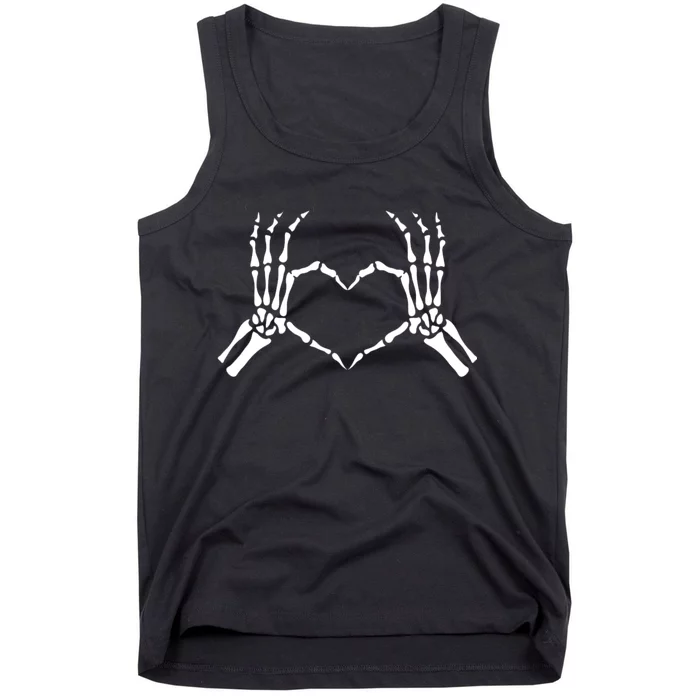 Skeletons Hands Shaped Heart Halloween Tank Top