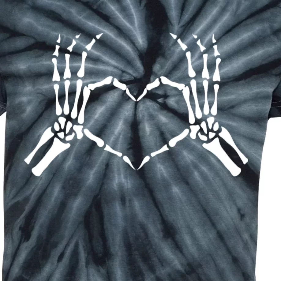 Skeletons Hands Shaped Heart Halloween Kids Tie-Dye T-Shirt