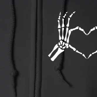 Skeletons Hands Shaped Heart Halloween Full Zip Hoodie