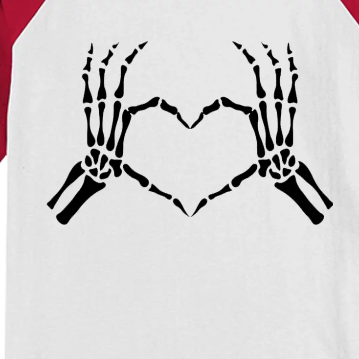 Skeletons Hands Shaped Heart Halloween Kids Colorblock Raglan Jersey