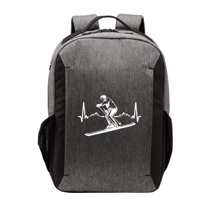 Skiing Heartbeat Skier Winter Sports Gift Vector Backpack