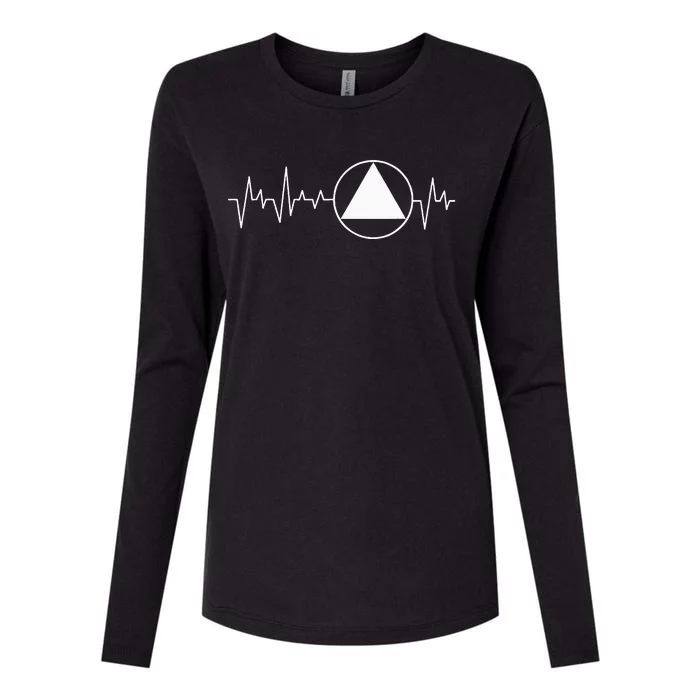 Sobriety Heartbeat Sober Recovery Abstinence Aa Na Womens Cotton Relaxed Long Sleeve T-Shirt