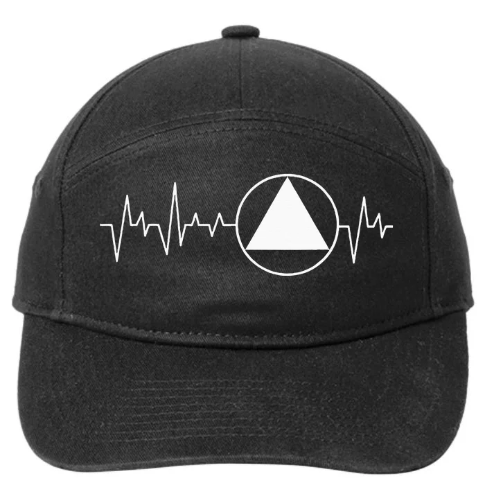 Sobriety Heartbeat Sober Recovery Abstinence Aa Na 7-Panel Snapback Hat