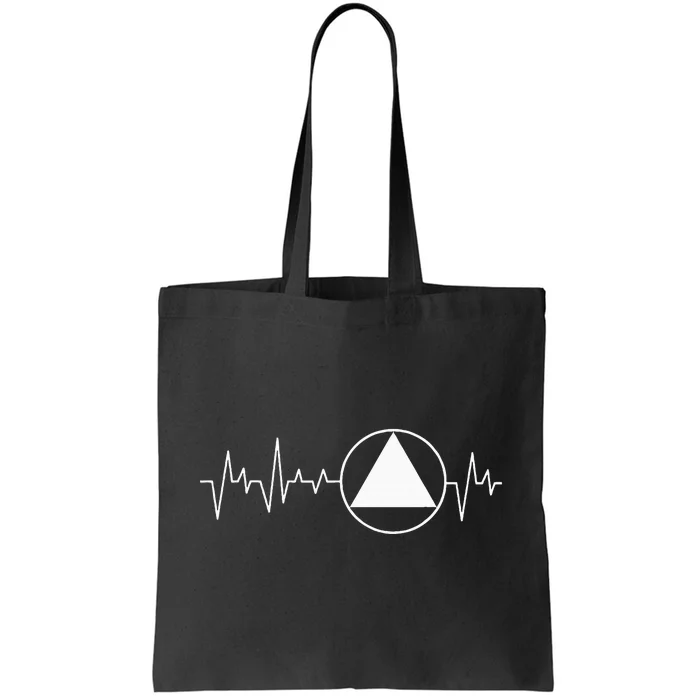 Sobriety Heartbeat Sober Recovery Abstinence Aa Na Tote Bag