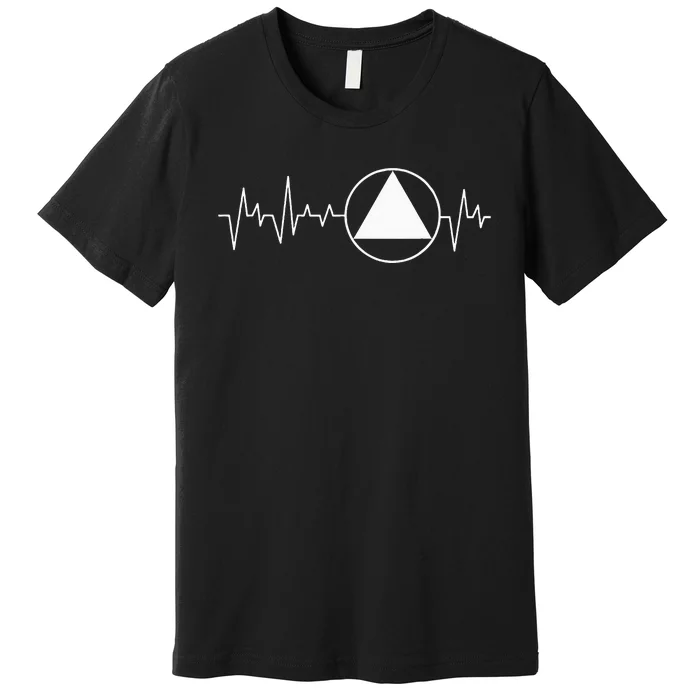 Sobriety Heartbeat Sober Recovery Abstinence Aa Na Premium T-Shirt