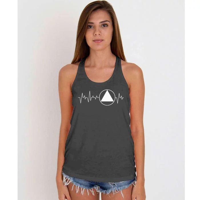 Sobriety Heartbeat Sober Recovery Abstinence Aa Na Women's Knotted Racerback Tank