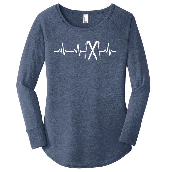 Skiing Heartbeat Skiing Enthusiast Meaningful Gift Women's Perfect Tri Tunic Long Sleeve Shirt