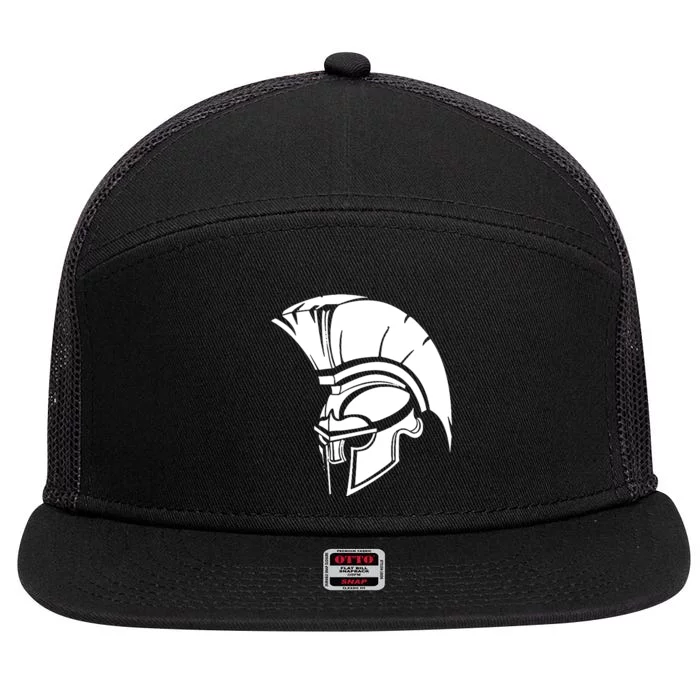 Spartan Helmet 7 Panel Mesh Trucker Snapback Hat