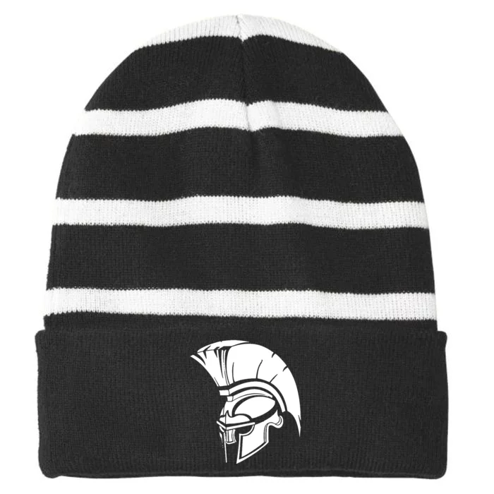 Spartan Helmet Striped Beanie with Solid Band