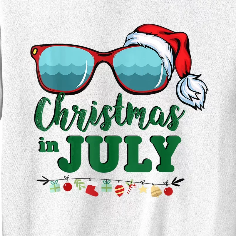 Santa Hat Sunglasses Summer Christmas In July Gift Sweatshirt