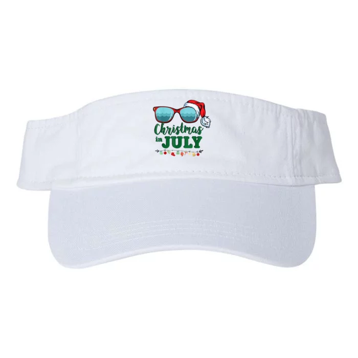 Santa Hat Sunglasses Summer Christmas In July Gift Valucap Bio-Washed Visor