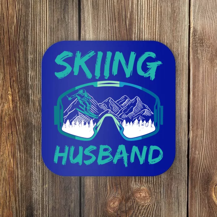 Skiing Husband Skier Lover Winter Sports Ski Gift Coaster