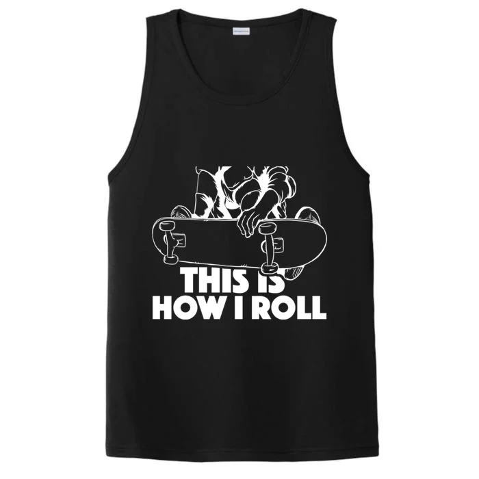 Skateboard Halfpipe Tricks Extreme Sports Skateboarding Gift Performance Tank