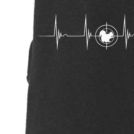 Squirrel Hunter Target Heartbeat EKG Pulse Squirrel Hunting Doggie 3-End Fleece Hoodie